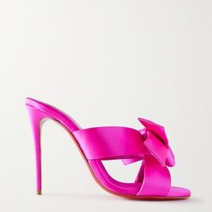 🔥100% Authentic Christian Louboutin Matricia 100 Bow-embellished Satin Mules🔥